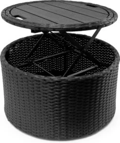 Casaria Polyrattan Zonne-Eiland Ø185cm – Incl. Kussens - Zwart Crème -Tuin Verkoop 1009x1200