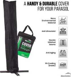 MaxxGarden Parasolhoes - Afdekhoes Voor Zweefparasol - Beschermhoes - 200-400 Cm - Met Rits En Trekkoord - Zwart -Tuin Verkoop 1105x1200 2