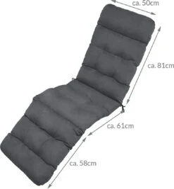 Beautissu Deckchair Kussen 200x50x8 Cm - Ligstoelkussen Antraciet - Matraskussen Voor Hangmatten En Tuin-/terrasstoelen - Flair DC -Tuin Verkoop 1112x1200