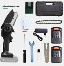 Mardin Mini Kettingzaag - Snoeizaag - Kettingzaag - Kettingzaag Electrisch Met 2 Accu - Inclusief Koffer - 1 Extra Accu - Zwart -Tuin Verkoop 1151x1200