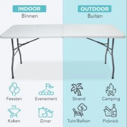LifeGoods Klaptafel - Inklapbaar - 70x180cm - Verstelbare Vouwtafel - Weerbestendig - Wit 12 LifeGoods Klaptafel - Inklapbaar - 70x180cm - Verstelbare Vouwtafel - Weerbestendig - Wit -Tuin Verkoop 1193x1200 1