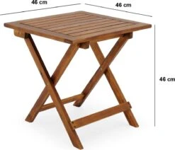 Merkloos EezyLife Houten Bijzettafel - 46x46x46cm - Acacia Hout - Tuintafel -Tuin Verkoop 1200x1028 3