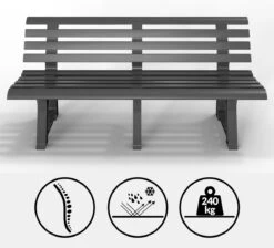 Casaria Tuinbank Orchidea – Kunststof/240kg Belastbaar – Antraciet -Tuin Verkoop 1200x1089