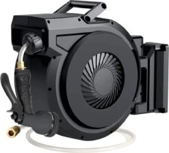 Uitgelichte producten 15 Buxibo - Wandslangenbox 20 Meter + 2 Meter - Tuinslang Met Haspel - 9 Sproei Standen - Slangenhouder 180° Draaibaar - Tuinslanghaspel Zwart+ Gratis Sproeier - Zwart