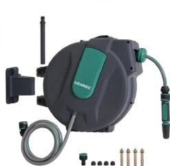 VONROC Automatische Slanghaspel – Incl. 25m Tuinslang, Aansluitslang, Spuitstuk, Koppelingen & Kraanaansluiting 15 VONROC Automatische Slanghaspel – Incl. 25m Tuinslang, Aansluitslang, Spuitstuk, Koppelingen & Kraanaansluiting -Tuin Verkoop 1200x1170