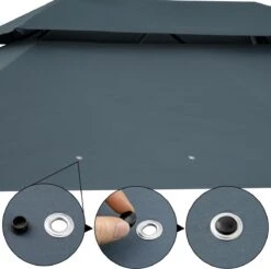 Casaria Paviljoen Topas 3x4m - UV-bescherming 50+ - Antraciet -Tuin Verkoop 1200x1195 3