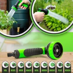 MD-Goods ® Super Sterk Uitrekbare Tuinslang Tot 30 Meter + GRATIS Tas En Koppelstuk - Tuinsproeier - Tuin Besproeien - Waterslang - Sproeikop - Groen - Flexibel Elastisch -Tuin Verkoop 1200x1200 118
