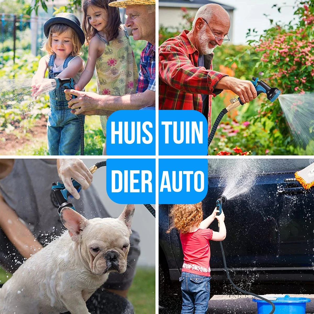 Strex Flexibele Tuinslang 15M Met Sproeikop - Uitrekbaar - Incl. Koppelingen, Ophanghaak & Opbergzak 7 Strex Flexibele Tuinslang 15M Met Sproeikop - Uitrekbaar - Incl. Koppelingen, Ophanghaak & Opbergzak - Image 7