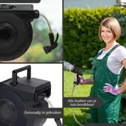 Buxibo - Wandslangenbox 20 Meter + 2 Meter - Tuinslang Met Haspel - 9 Sproei Standen - Slangenhouder 180° Draaibaar - Tuinslanghaspel Zwart+ Gratis Sproeier - Zwart -Tuin Verkoop 1200x1200 158