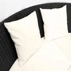 Casaria Polyrattan Zonne-Eiland Ø185cm – Incl. Kussens - Zwart Crème -Tuin Verkoop 1200x1200 281