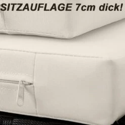 Casaria Polyrattan Zonne-Eiland Ø185cm – Incl. Kussens - Zwart Crème -Tuin Verkoop 1200x1200 283