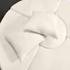 Casaria Polyrattan Zonne-Eiland Ø185cm – Incl. Kussens - Zwart Crème -Tuin Verkoop 1200x1200 284