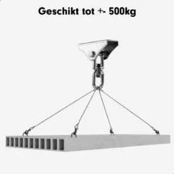 Luxe Ophangsysteem - 180° Schommelen, 360° Roteerbaar - Plafondhaak - Ophanghaak - Hangstoel Buiten - Hangstoel Binnen – Schommelstoel - Schommel - Bokszakken - RVS - Nederlandse Handleiding - -Tuin Verkoop 1200x1200 307