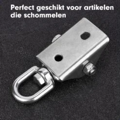 Luxe Ophangsysteem - 180° Schommelen, 360° Roteerbaar - Plafondhaak - Ophanghaak - Hangstoel Buiten - Hangstoel Binnen – Schommelstoel - Schommel - Bokszakken - RVS - Nederlandse Handleiding - -Tuin Verkoop 1200x1200 308
