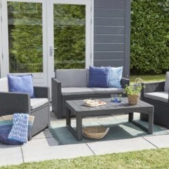 Allibert Lyon Tuintafel - 116x71,5x66/40 Cm - Grafiet -Tuin Verkoop 1200x1200 312