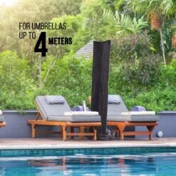 MaxxGarden Parasolhoes - Afdekhoes Voor Zweefparasol - Beschermhoes - 200-400 Cm - Met Rits En Trekkoord - Zwart -Tuin Verkoop 1200x1200 333