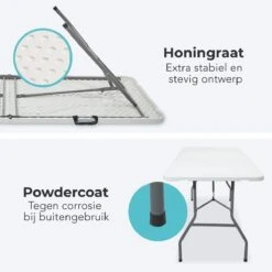 LifeGoods Klaptafel - Inklapbaar - 70x180cm - Verstelbare Vouwtafel - Weerbestendig - Wit 10 LifeGoods Klaptafel - Inklapbaar - 70x180cm - Verstelbare Vouwtafel - Weerbestendig - Wit -Tuin Verkoop 1200x1200 336