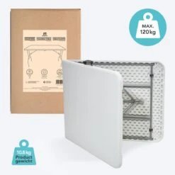 LifeGoods Klaptafel - Inklapbaar - 70x180cm - Verstelbare Vouwtafel - Weerbestendig - Wit 11 LifeGoods Klaptafel - Inklapbaar - 70x180cm - Verstelbare Vouwtafel - Weerbestendig - Wit -Tuin Verkoop 1200x1200 337