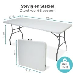LifeGoods Klaptafel - Inklapbaar - 70x180cm - Verstelbare Vouwtafel - Weerbestendig - Wit 15 LifeGoods Klaptafel - Inklapbaar - 70x180cm - Verstelbare Vouwtafel - Weerbestendig - Wit -Tuin Verkoop 1200x1200 339