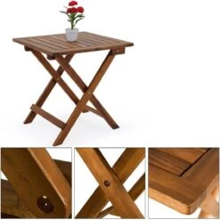 Merkloos EezyLife Houten Bijzettafel - 46x46x46cm - Acacia Hout - Tuintafel -Tuin Verkoop 1200x1200 346