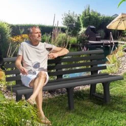 Casaria Tuinbank Orchidea – Kunststof/240kg Belastbaar – Antraciet -Tuin Verkoop 1200x1200 351