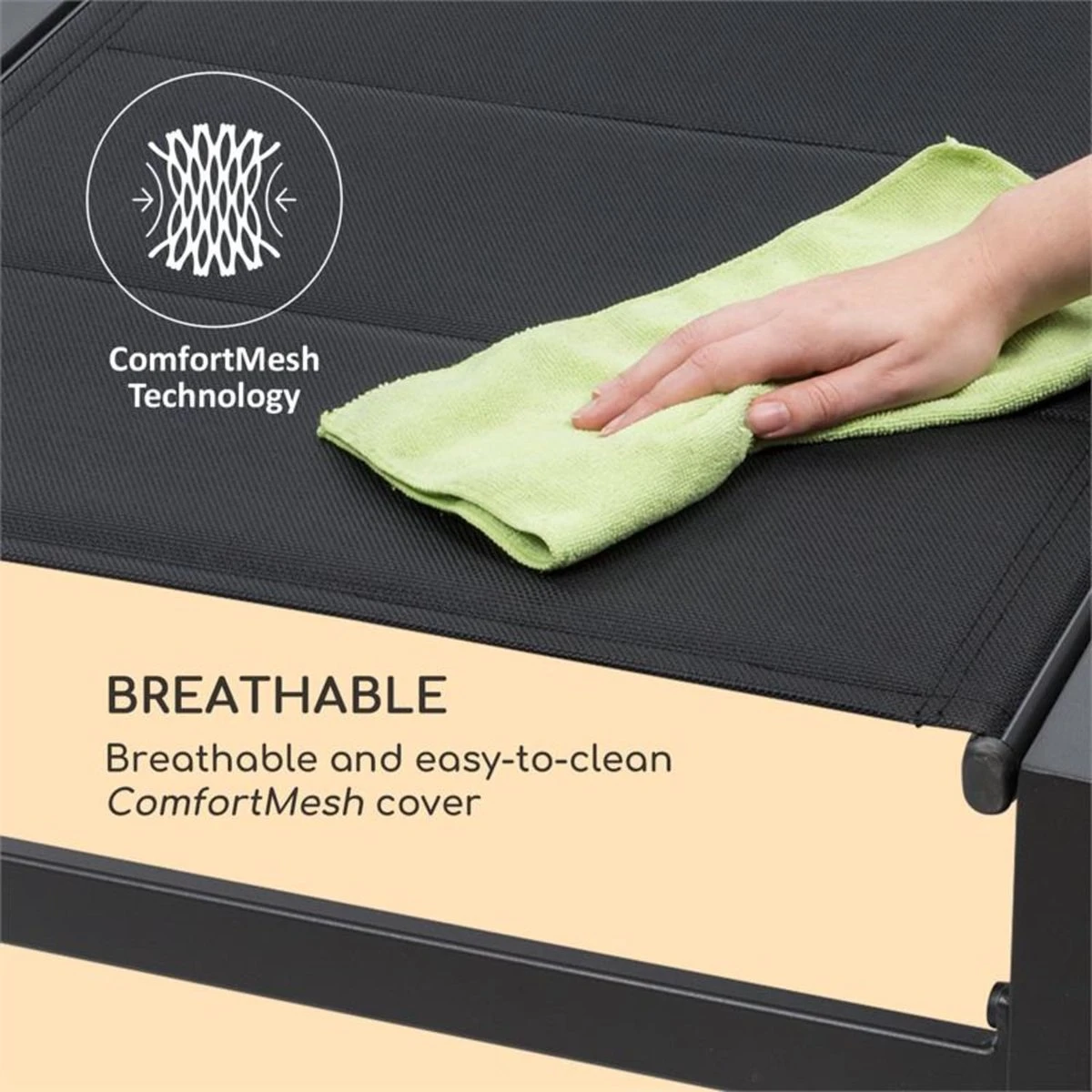 Blumfeldt Renazzo Lounge Ligstoel - Ligbed Voor De Tuin - Aluminium Tuinstoel - 6 Standen - Waterafstotend - Bekleding Van 70 % Pvc En 30 % Polyetheen - Zwart 4 Blumfeldt Renazzo Lounge Ligstoel - Ligbed Voor De Tuin - Aluminium Tuinstoel - 6 Standen - Waterafstotend - Bekleding Van 70 % Pvc En 30 % Polyetheen - Zwart - Image 4