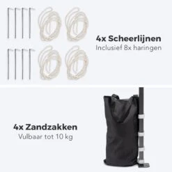 LifeGoods Partytent - 3x3 M - Zijwanden - Easy Up - Opvouwbaar - Waterdicht - Draagtas Met Wieltjes - Beige -Tuin Verkoop 1200x1200 394