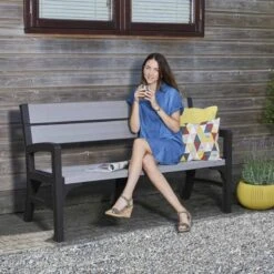 Keter Montero Tuinbank - 3-personen - 150x62,5x89cm – Grafiet -Tuin Verkoop 1200x1200 411