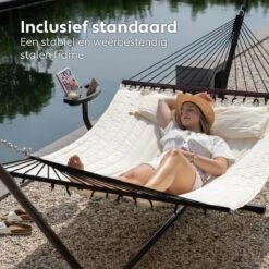 Vita5 Hangmat Met Standaard En Spreidstok – 2 Persoons – Incl. Bekerhouder - Afneembaar Kussen – Uv-bestendig – Beige 14 Vita5 Hangmat Met Standaard En Spreidstok – 2 Persoons – Incl. Bekerhouder - Afneembaar Kussen – Uv-bestendig – Beige -Tuin Verkoop 1200x1200 446