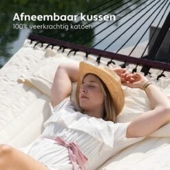 Vita5 Hangmat Met Standaard En Spreidstok – 2 Persoons – Incl. Bekerhouder - Afneembaar Kussen – Uv-bestendig – Beige 16 Vita5 Hangmat Met Standaard En Spreidstok – 2 Persoons – Incl. Bekerhouder - Afneembaar Kussen – Uv-bestendig – Beige -Tuin Verkoop 1200x1200 448