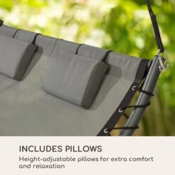 Blumfeldt Palermo Schommelbank - Hollywoodschommel 130 X 207 Cm - Ligbed Met Dak - Schommelstoel Voor 2 Personen - Tuinbank Inclusief Nekkussens - Stalen Frame En Polyester Dak - Grijs -Tuin Verkoop 1200x1200 463