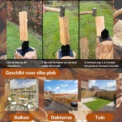 Miseru Houtklover – Geen Bijl Nodig – No Axe - Houtsplijter – Houtkliever – HANDMADE In Holland - Houtklover Voor Aanmaakhout – Metaal -Tuin Verkoop 1200x1200 56