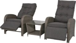 Loungeset Duoset Melia 2 Verstelbare Stoelen + Tafel - Balkonset -Tuin Verkoop 1200x682