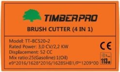 TIMBERPRO – 2in1 - Bosmaaier - Kantenmaaier - Benzine - 52 Cc - Draad En Mes - 3,0 PK -Tuin Verkoop 1200x721 2
