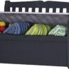 Keter Eden Garden Bench Opbergbank - 265L - 140x60x84cm - Zwart/Grijs