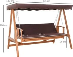 Outsunny Hollywoodschommel Hout Tuinschommel Schommelbank Ligfunctie 3 Personen 84A-185 10 Outsunny Hollywoodschommel Hout Tuinschommel Schommelbank Ligfunctie 3 Personen 84A-185 -Tuin Verkoop 1200x936