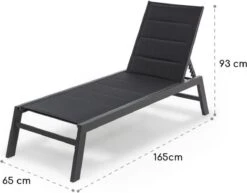 Blumfeldt Renazzo Lounge Ligstoel - Ligbed Voor De Tuin - Aluminium Tuinstoel - 6 Standen - Waterafstotend - Bekleding Van 70 % Pvc En 30 % Polyetheen - Zwart 11 Blumfeldt Renazzo Lounge Ligstoel - Ligbed Voor De Tuin - Aluminium Tuinstoel - 6 Standen - Waterafstotend - Bekleding Van 70 % Pvc En 30 % Polyetheen - Zwart -Tuin Verkoop 1200x940