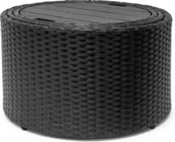 Casaria Polyrattan Zonne-Eiland Ø185cm – Incl. Kussens - Zwart Crème -Tuin Verkoop 1200x976