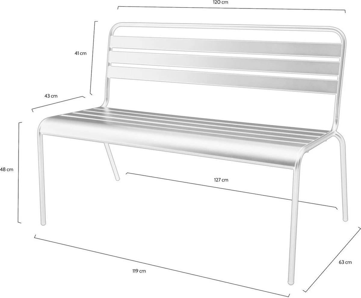 MaximaVida Metalen Tuinbank Max 120 Cm Olijfgroen 4 MaximaVida Metalen Tuinbank Max 120 Cm Olijfgroen - Image 4
