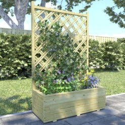 Bloembak Met Dubbele Trellis 90x40 Cm -Tuin Verkoop 123 322