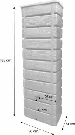 Regenton Muurtank, Grandval 300L, Antraciet Kunststof, Imitatiehout, Met Gootaansluitset Inbegrepen -Tuin Verkoop 669x1200 1