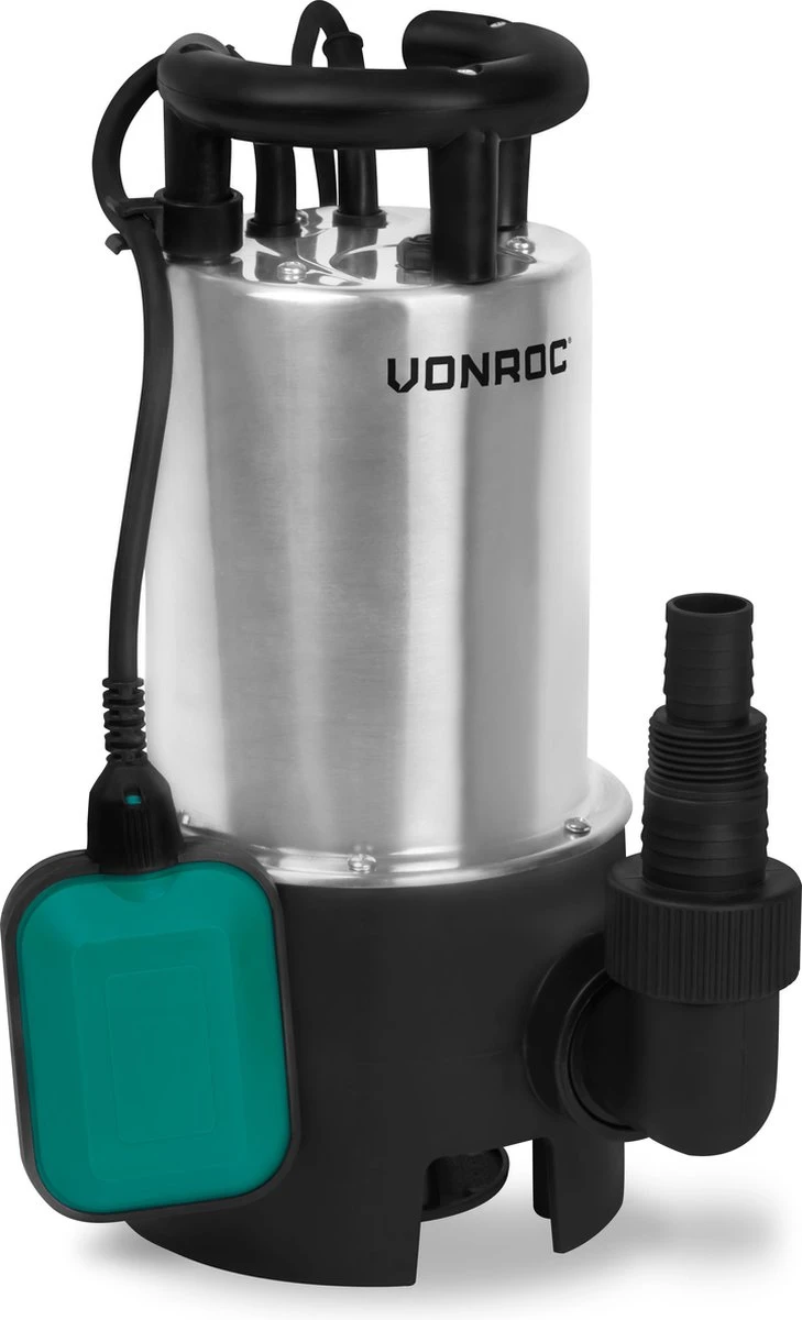 VONROC Dompelpomp RVS - Vuilwaterpomp - Waterpomp - 1100W - 20000 L/h - Voor Vuil- En Schoonwater - Met Vlotter 1 VONROC Dompelpomp RVS - Vuilwaterpomp - Waterpomp - 1100W - 20000 L/h - Voor Vuil- En Schoonwater - Met Vlotter