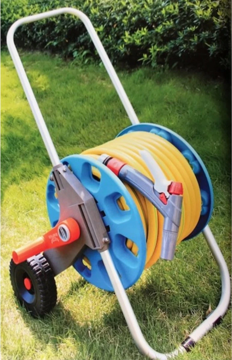 Slangenwagen Met 50 Meter Tuinslang | Eagle Garden | Incl. Spuitkopstuk En Connectors | Geel 2 Slangenwagen Met 50 Meter Tuinslang | Eagle Garden | Incl. Spuitkopstuk En Connectors | Geel - Image 2