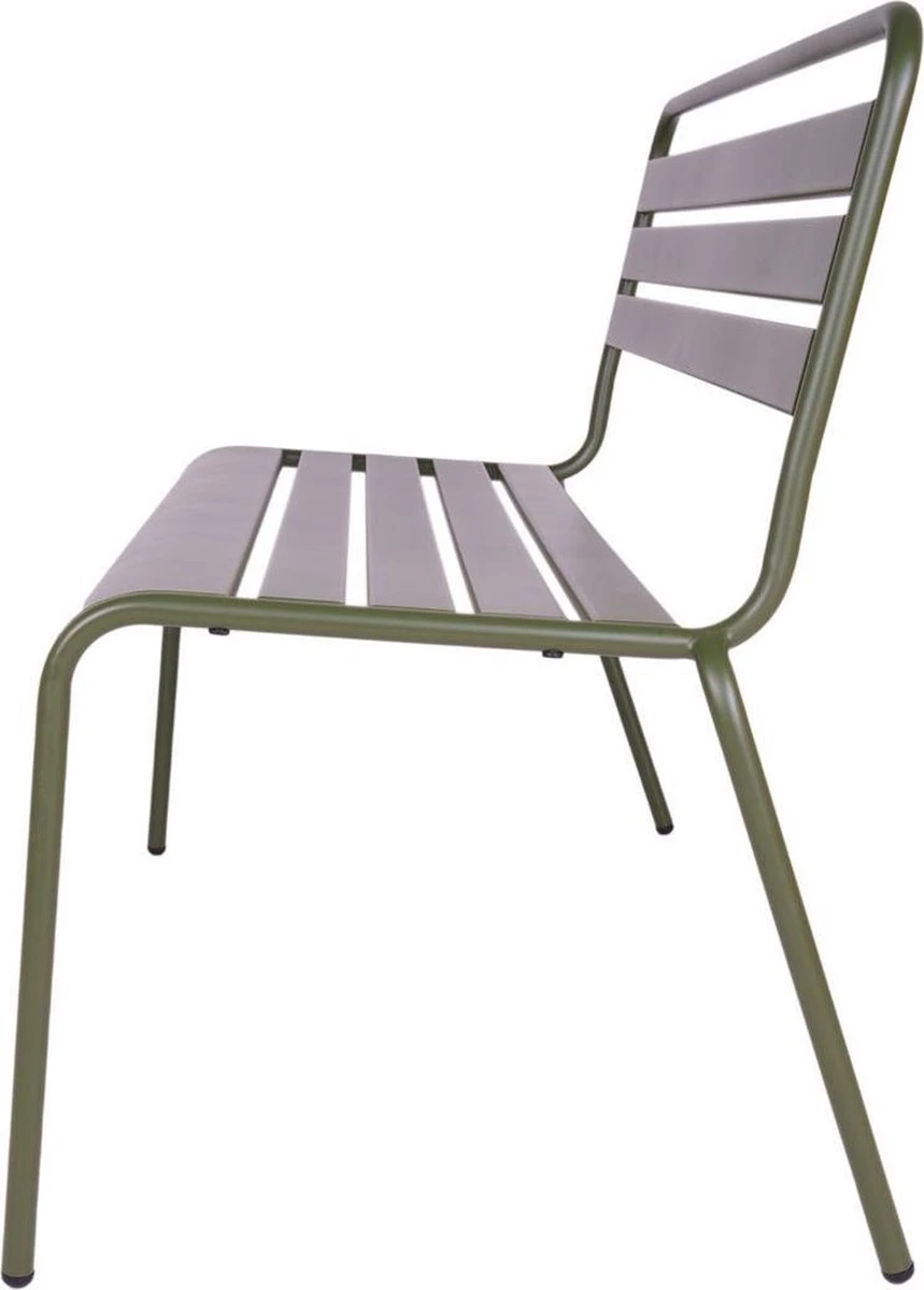 MaximaVida Metalen Tuinbank Max 120 Cm Olijfgroen 2 MaximaVida Metalen Tuinbank Max 120 Cm Olijfgroen - Image 2