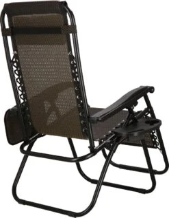 Springos Tuinstoel | Ligstoel | Opvouwbaar | Verstelbaar | Ergonomische Hoofdsteun | Bruin / Zwart -Tuin Verkoop 934x1200